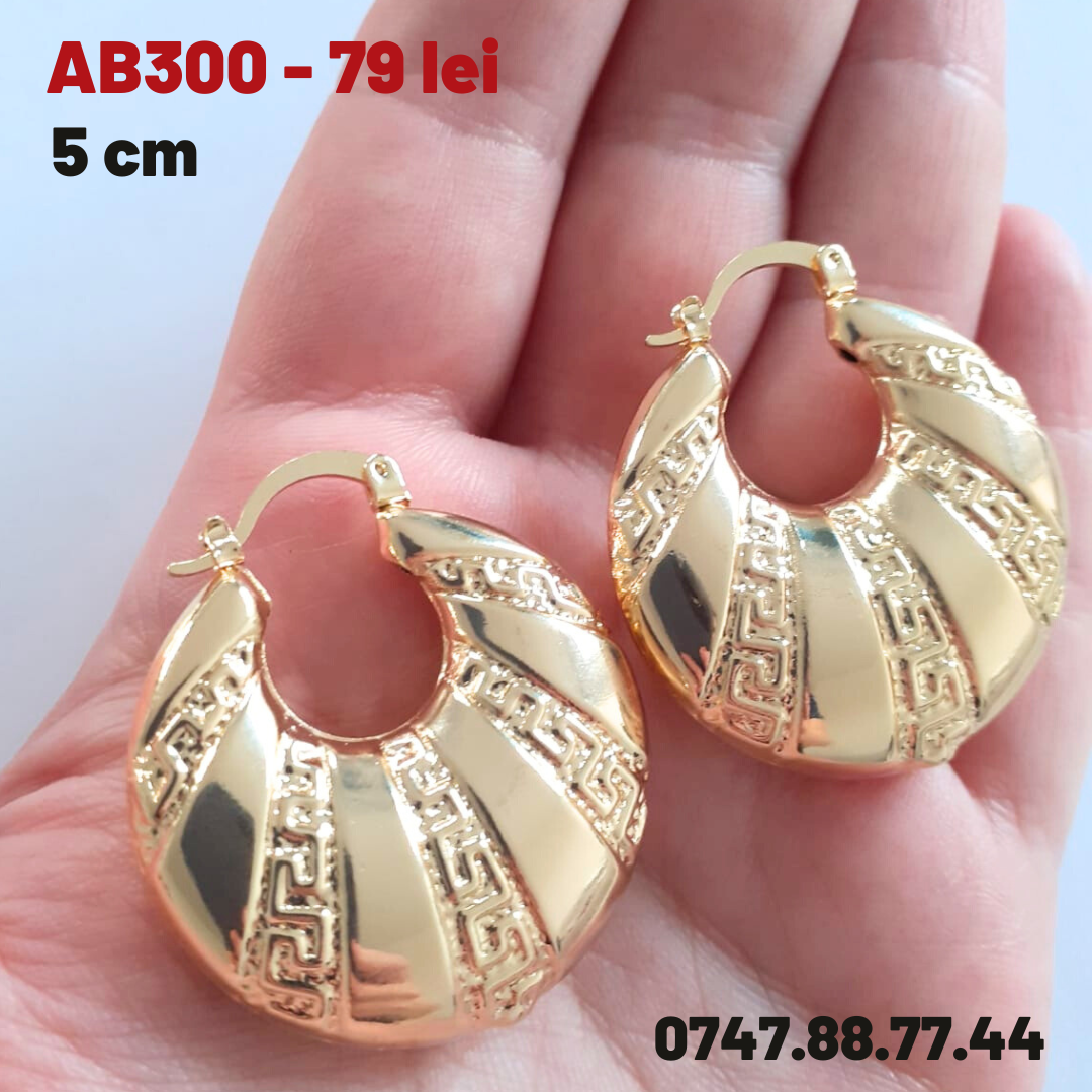 Cercei inox aurit 14K - AB300