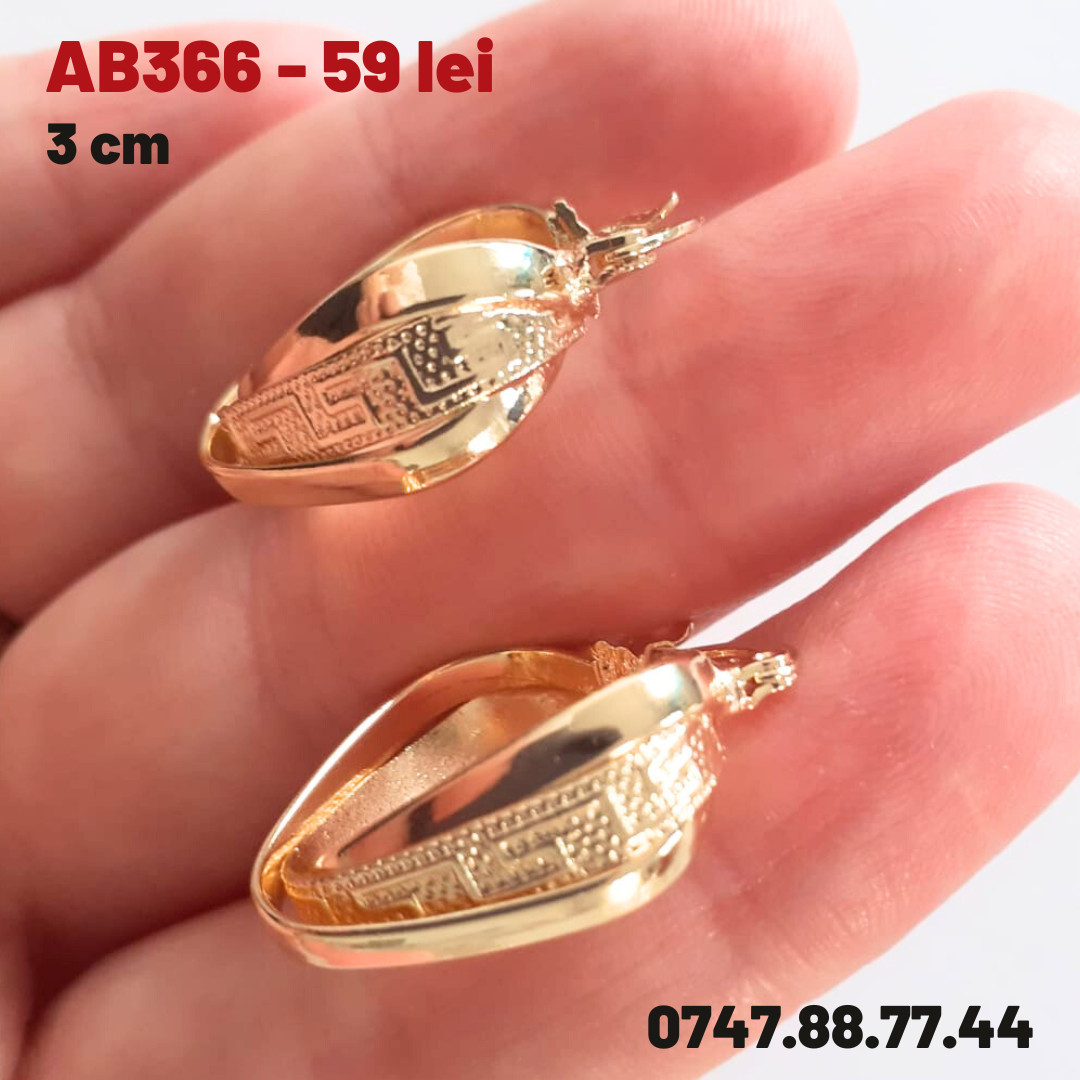 - Cercei inox aurit 14K - AB366