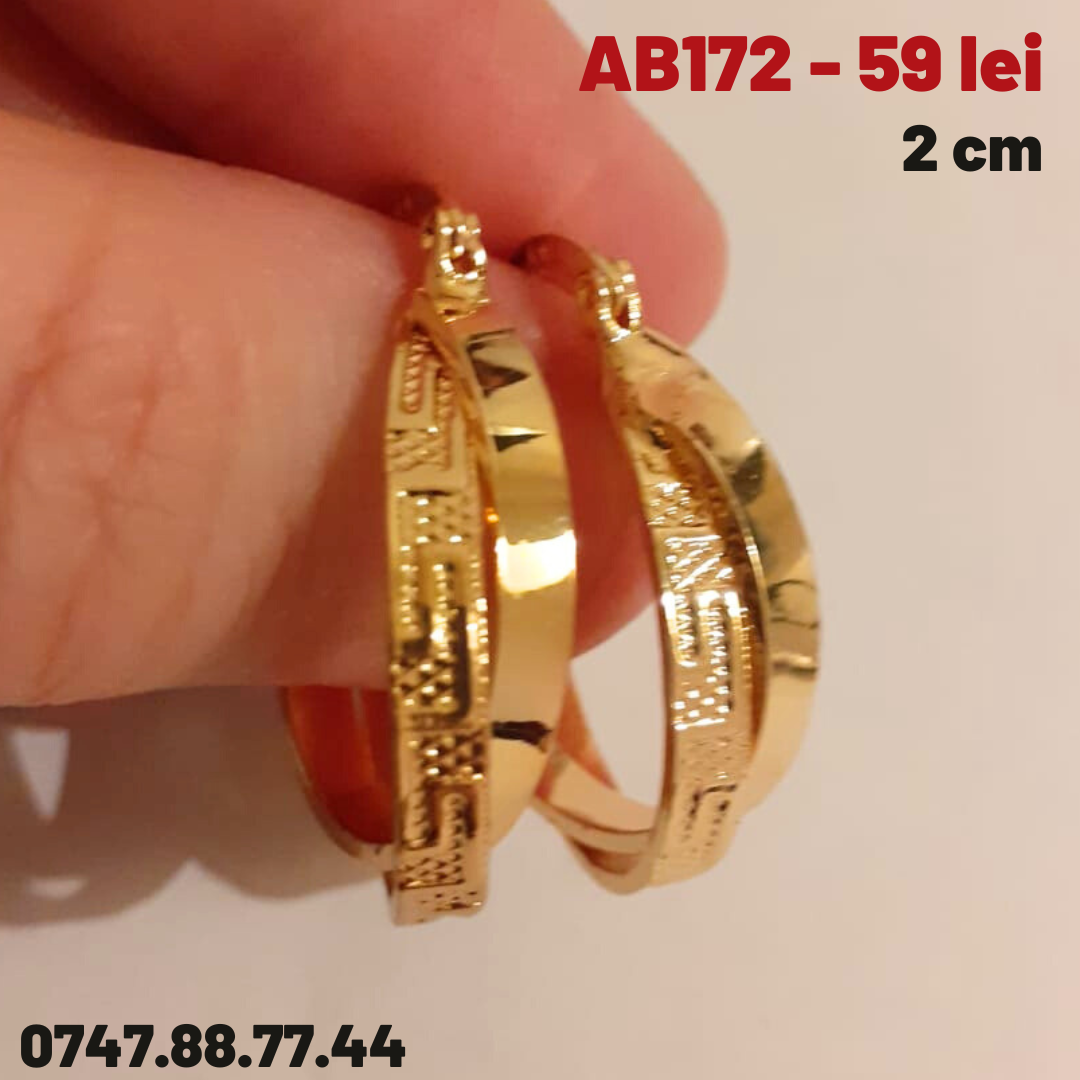 - Cercei auriti cu aur de 14K - 4 cm - AB172