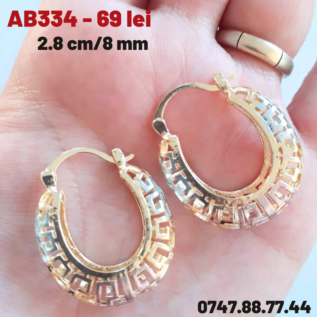 - Cercei inox aurit 14K - AB334