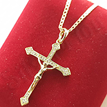 Pandantiv cu lant in culoarea aurului 14K zirconii albe - ZS1307 Pandantiv cu lant in culoarea aurului 14K zirconii albe - ZS1307