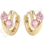 Cercei in culoarea aurului 14K zirconii roz - ZS1355 Cercei in culoarea aurului 14K zirconii roz - ZS1355