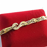 Bratara in culoarea aurului 14K zirconii albe - 19 cm - ZS1663