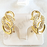 CERCEI - Cercei in culoarea aurului 14K zirconii albe- 1.5 cm - ZS1703