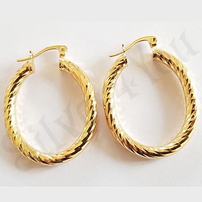 Cercei inox aurit 14K - AB27