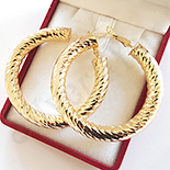 Bijuterii Inox - Cercei auriti cu aur de 14K - 5 cm - AB92