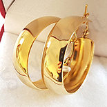 Bijuterii Inox - Cercei auriti cu aur de 14K - 3 cm - AB95