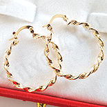 Bijuterii Inox - Cercei auriti cu aur de 18K - 3 cm - AB104