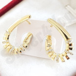 Bijuterii Inox - Cercei in culoarea aurului 14K zirconii albe - 2 cm - ZS2130