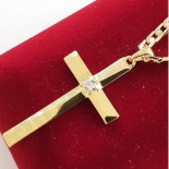 Pandantive crucifix - Pandantiv cu lant in culoarea aurului 14K - ZS1261A