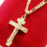 Pandantive crucifix - Pandantiv cu lant in culoarea aurului 14K - ZS1297A