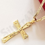 Pandantive crucifix - Pandantiv cu lant in culoarea aurului 14K - ZS1254A
