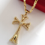 Bijuterii in Culoarea Aur 14K - Crucifix cu lant in culoarea aurului 14K - ZS2189