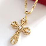 Pandantive crucifix - Pandantiv cu lant in culoarea aurului 14K - ZS2188