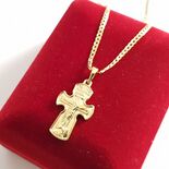 Bijuterii Inox - Crucifix cu lant in culoarea aurului 14K - ZS2183