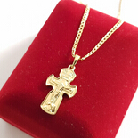 - Crucifix cu lant in culoarea aurului 14K - ZS2183