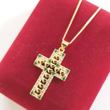 Crucifix cu lant in culoarea aurului 14K - ZS2398