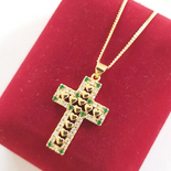 - Crucifix cu lant in culoarea aurului 14K - ZS2398