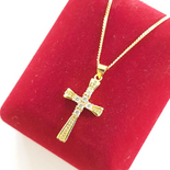 Crucifix cu lant in culoarea aurului 14K - ZS2367