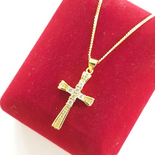 - Crucifix cu lant in culoarea aurului 14K - ZS2367