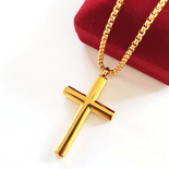 Pandantive crucifix - Lant si crucifix inox aurit - 60 cm - BN551