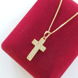 Crucifix cu lant in culoarea aurului 14K - ZS2363