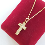 - Crucifix cu lant in culoarea aurului 14K - ZS2363