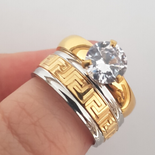 Bijuterii Inox Dama - Set verigheta si inel cu zirconiu alb - BN155B
