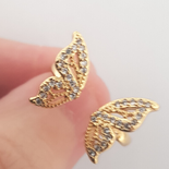 Inel in culoarea aurului 14K zirconii albe - reglabil - ZS1772