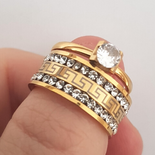 Bijuterii Inox Dama - Set verigheta si inel cu zirconiu alb - BN610