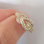 Inel in culoarea aurului 14K zirconii albe - ZS1396A