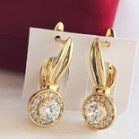 CERCEI - Cercei in culoarea aurului zirconii albe 14K  - 2.1 cm - ZS2454