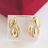 CERCEI - Cercei in culoarea aurului zirconii albe 14K  - 1.7 cm - ZS2459