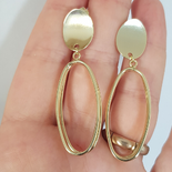 CERCEI - Cercei in culoarea aurului zirconii albe 14K  - 5.5 cm - ZS2461