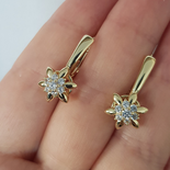 Cercei in culoarea aurului zirconii albe 14K  - 2.2 cm - ZS2433