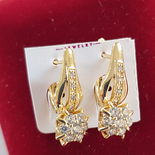 CERCEI - Cercei in culoarea aurului zirconii albe 14K  - 2.2 cm - ZS2460