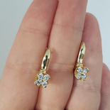 Cercei in culoarea aurului zirconii albe 14K - 1.8 cm - ZS2438 Cercei in culoarea aurului zirconii albe 14K - 1.8 cm - ZS2438