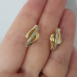 Cercei in culoarea aurului zirconii albe 14K - 1.8 cm - ZS2445 Cercei in culoarea aurului zirconii albe 14K - 1.8 cm - ZS2445