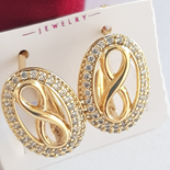 CERCEI - Cercei in culoarea aurului zirconii albe 14K  - 1.3 cm - ZS2437