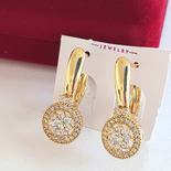 Bijuterii in Culoarea Aur 14K - Cercei in culoarea aurului zirconii albe 14K  - 2.3 cm - ZS2453