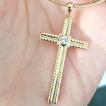 Bijuterii in Culoarea Aur 14K - Crucifix cu lant in culoarea aurului 14K - 5 cm - ZS2481B