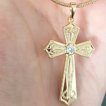 Crucifix cu lant in culoarea aurului 14K - 4 cm - ZS2603B