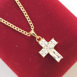 - Crucifix cu lant in culoarea aurului 14K - 2.6 cm - ZS2479