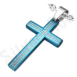 Pandantive crucifix - Pandant inox cruce albastra - BF1250