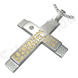 Pandantive crucifix - Pandantiv inox cruce dubla - PF1137