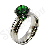 - Inel inox cu zircon verde - BR6141