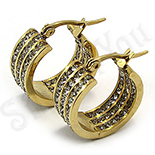 CERCEI - Cercei inox aurit si zirconii albe/1.9 cm - Best Seller - BR6048