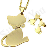 - Set cercei, pandantiv si lantisor piscute - BR6308