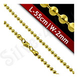 Bijuterii Indragostiti - Lant inox militar in culoarea aurului/ 55 cm - LR5055