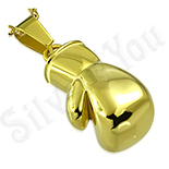 Bijuterii Argint - Pandantiv inox manusa box in culoarea aurului - LR5013